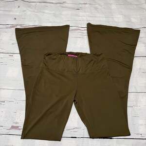 Olive Green Flare Yoga Pants | Y2K Bell Bottom Leggings | Size S